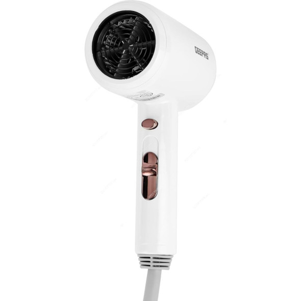 Geepas Wall Mounted Hair Dryer, GHD86073, 1200W, White