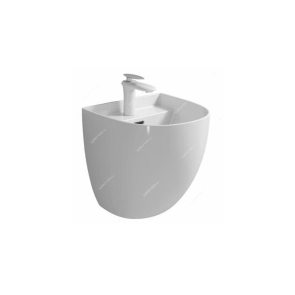 Sonet Wall Hung Basin, R7058, Arc, Ceramic, 42CM Height x 42CM Width x 40CM Length, White