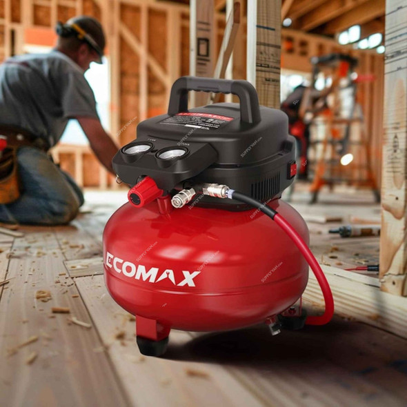 Ecomax Oil Free Air Compressor, ALT-0212381, 1400W, 8-10 Bar, 23 Ltrs Tank Capacity