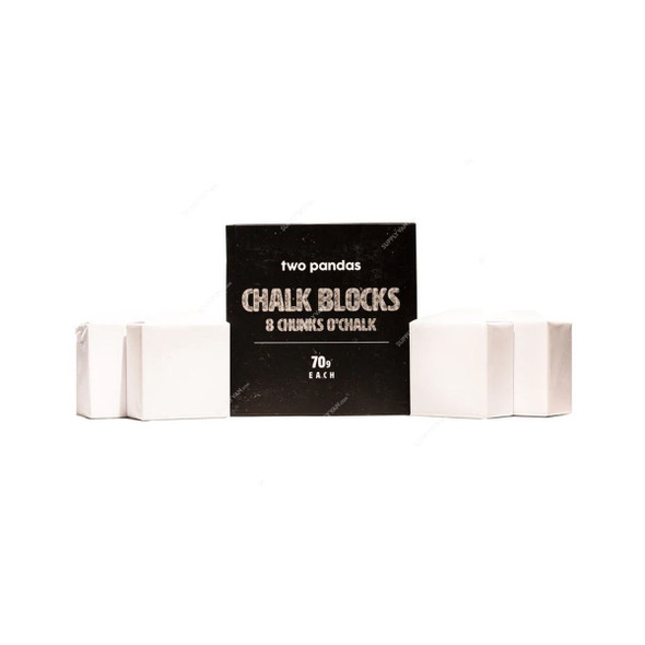 Two Pandas Chalk Block, 70GM, White, 8 Pcs/Pack