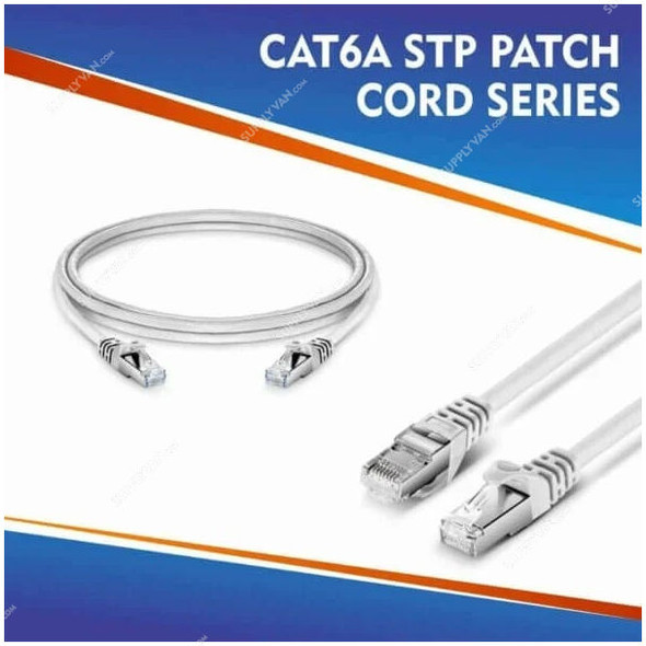 CAT6A STP Patch Cord, 6A3SBW05, 5 Mtrs Length, White