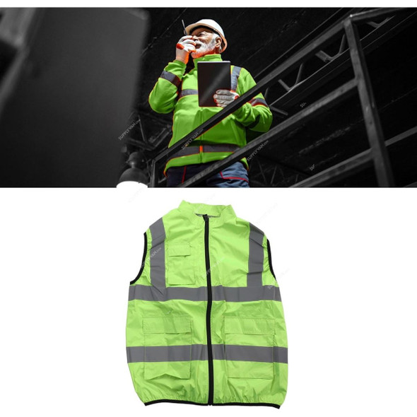 Broleo Cooling Safety Vest With 2 Fans, ‎Polyester, Free Size, Neon
