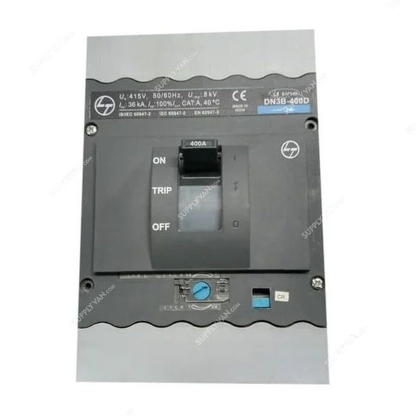 L&T Moulded Case Circuit Breaker, CM94006OOTYOG, DN3-630D, 3 Pole, 415V, 630A, 36kA