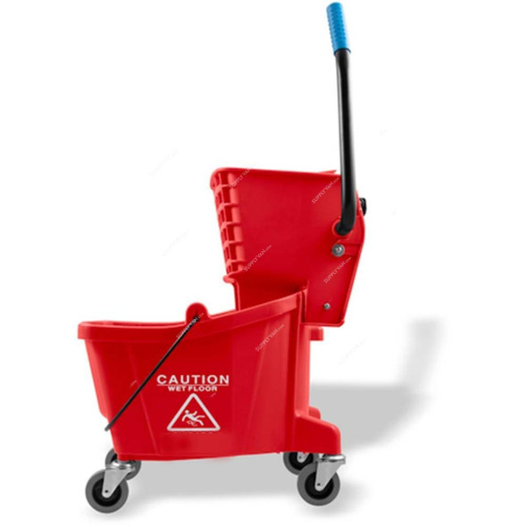 Akc Mop Bucket With Deluxe Wringer, BT03R, Plastic, 32 Ltrs, Red