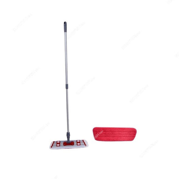 Akc Dust Control Mop, DC47R, Aluminium, 40CM Length, Red