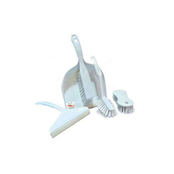 Akc Dust Pan Set, DP11, Plastic, S, White
