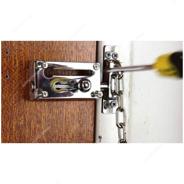 Robustline Door Chain Guard Lock with Double Locking System, BT-0010C, Stainless Steel, Chrome Plated Robustline Door Chain Guard Lock with Double Locking System, BT-0010C, Stainless Steel, Chrome Plated