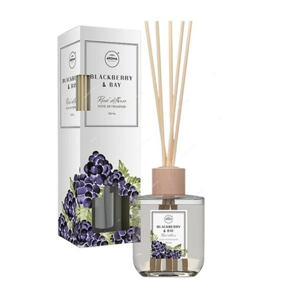 Aroma Home Reed Diffuser, Blackberry and Bay, 100ML, Clear