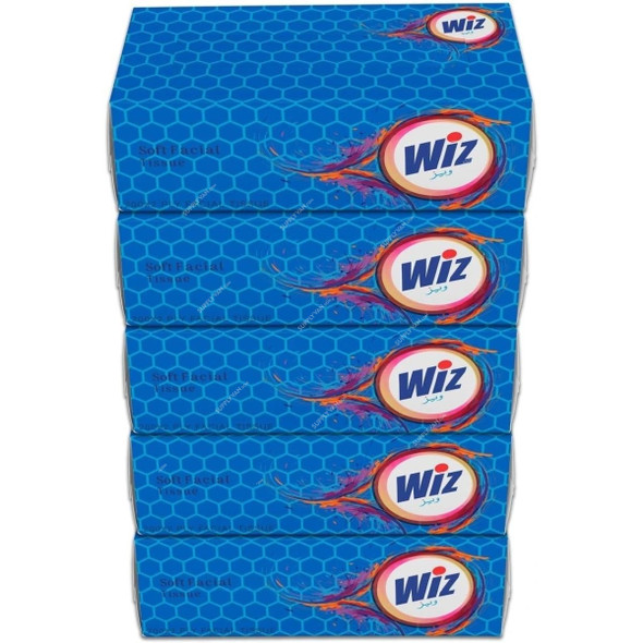 Wiz Classic Facial Tissue, 2 Ply, 1000 Sheets, White, 5 Box/Carton Wiz Classic Facial Tissue, 2 Ply, 1000 Sheets, White, 5 Box/Carton