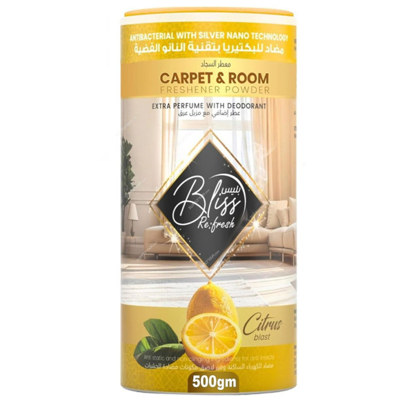 Swish Super Bliss Fresh Carpet Deodorizer and Room Freshener Powder, Fresh Citrus, 500GM Swish Super Bliss Fresh Carpet Deodorizer and Room Freshener Powder, Fresh Citrus, 500GM