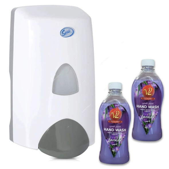 Swish Super Wall Mounted Manual Soap Dispenser With 2 Pcs 500ML Hand Wash Refill Bottle, 1000ML Swish Super Wall Mounted Manual Soap Dispenser With 2 Pcs 500ML Hand Wash Refill Bottle, 1000ML