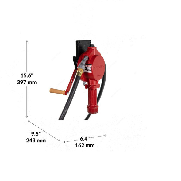 Fill-Rite Rotary Hand-Operated Fuel Transfer Pump, FR112CL, Aluminium, 38 Ltrs/100 Revs Flow Rate Fill-Rite Rotary Hand-Operated Fuel Transfer Pump, FR112CL, Aluminium, 38 Ltrs/100 Revs Flow Rate
