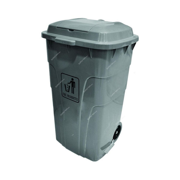 Akc Garbage Bin With Side Pedal, GC01A-240, Plastic, 240 Ltrs, Grey Akc Garbage Bin With Side Pedal, GC01A-240, Plastic, 240 Ltrs, Grey