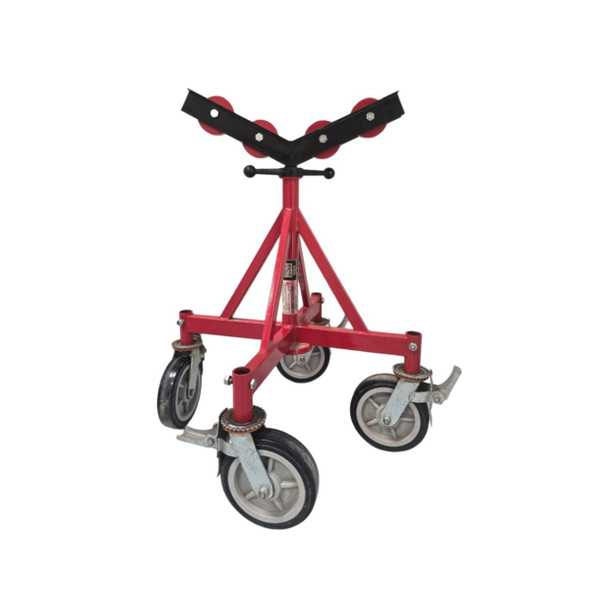 Macstroc Fabricator Stand With Roller Head and Caster, MFRC36, 4-36 Inch Pipe Capacity, 1135 Kg Loading Capacity