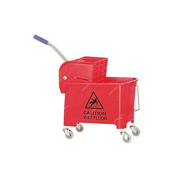 Akc Mop Bucket With Wringer, BT01R, Plastic, 20 Ltrs, Red