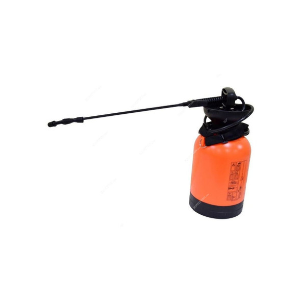 Akc Spray Bottle With 56CM Hose Pipe, SX18, 4 Ltrs, Orange/Black