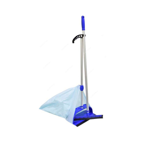 Akc Long Dustpan Set With Disposable Bag, DP38, Alloy Steel/Plastic, 84CM, Blue