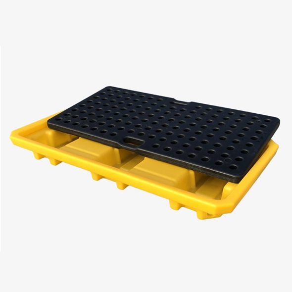 Sai-U 2 Drum Spill Pallet, DP002L, 1500 Kg Static Load Capacity, Yellow/Black