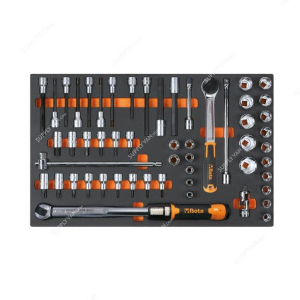 Beta Soft Thermoformed Tray With 54 Tools, M115, 1/2 Inch Drive, 40-200 Nm