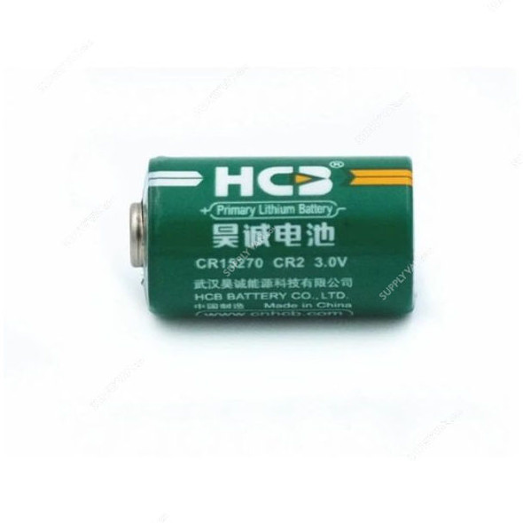 Hcb Li-MnO2 Cylindrical Battery, CR15270, 3.0V, 800mAh