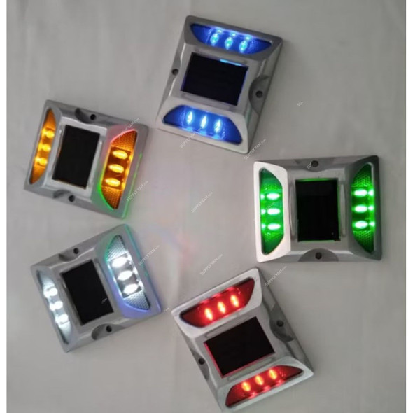 LED Solar Road Stud, Aluminium, 2.5CM Height x 10.5CM Width x 12.5CM Length, Red