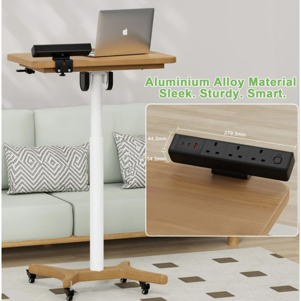 Clamp Mounted Power Socket, Aluminum Alloy, 65W, 3 Way, Type C, 10A, 1.8 Mtrs, Black