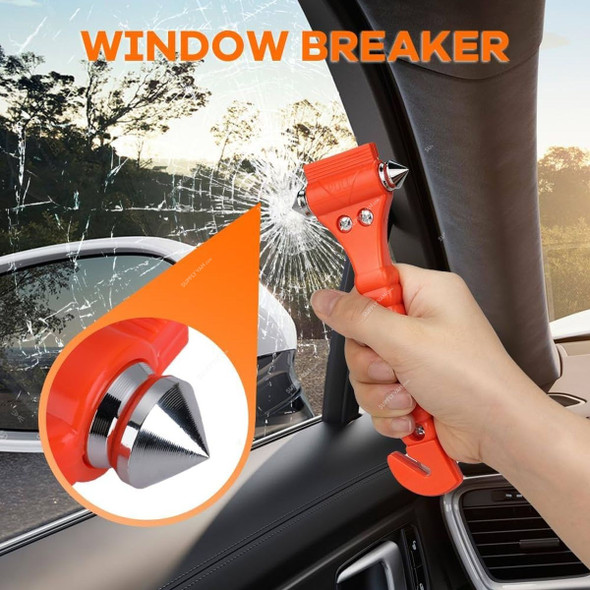 Car Safety Hammer Emergency Escape Tool, 2.5 Inch Width x 6.8 Inch Length, Red