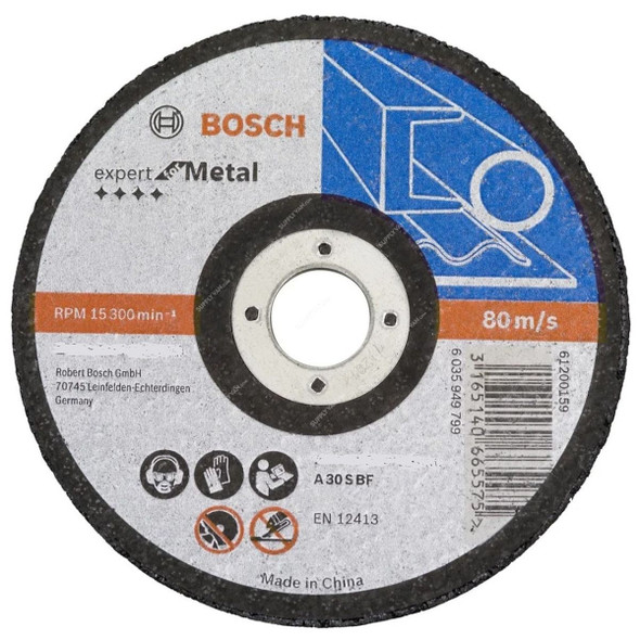 Bosch Standard Metal Cutting Disc, A30SBF, 3MM Thk, 22.23MM Bore Dia x 125MM Dia