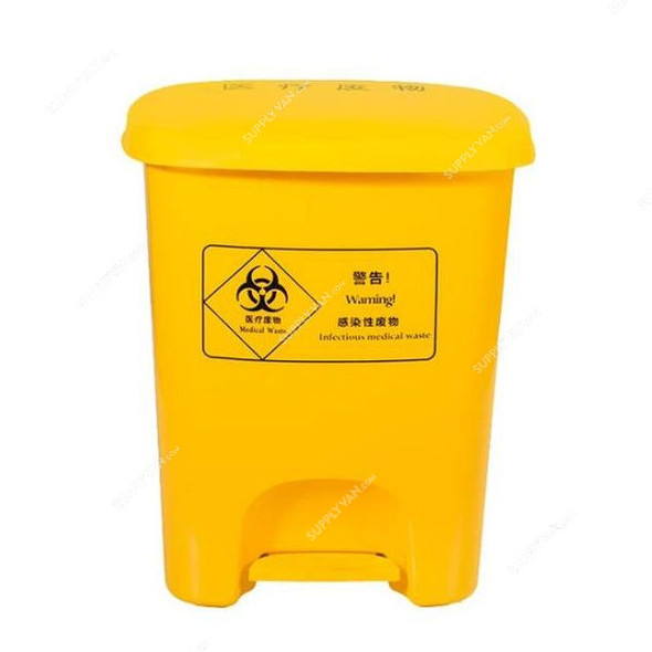 Xdpc Pedal Waste Bin, 30K-7, Plastic, 30 Ltrs, Yellow