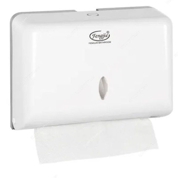 Fengjie C-Fold Paper Towel Dispenser, FQ604A, ABS, 205MM Height x 95MM Width x 270MM Length, White