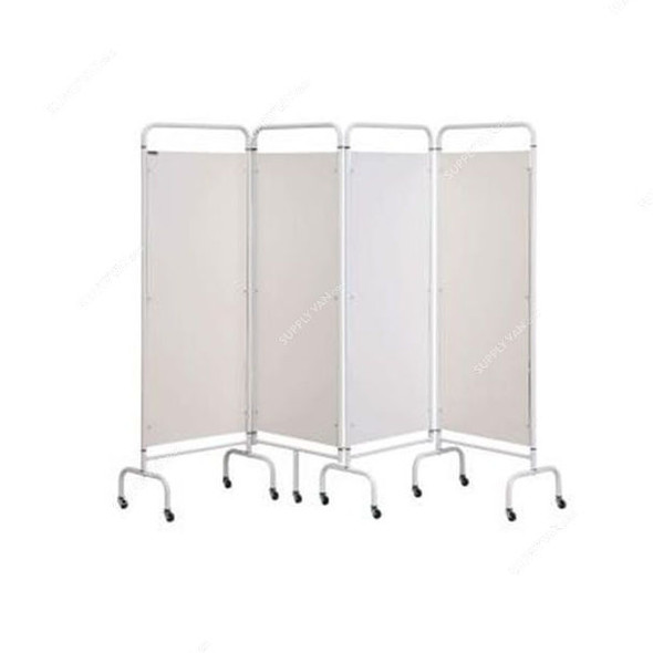 4-Fold Ward Screen, WS04-200-WH, 1800MM Height x 500MM Width x 2000MM Length, White
