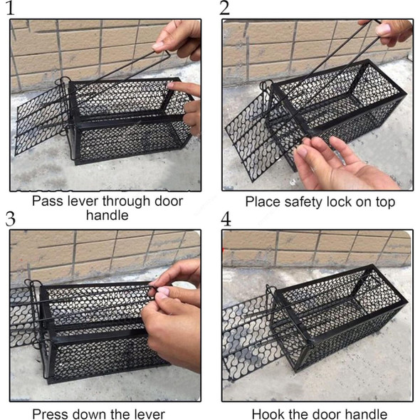 Mouse Trap Cage, Alloy Steel/Iron, 11CM Height x 11CM Width x 24CM Length, Black