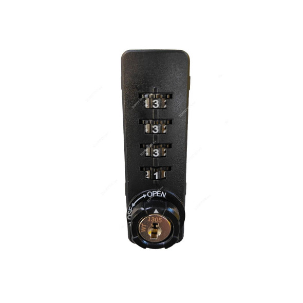 4 Digit Combination Lock, Zinc Alloy/ABS, Black