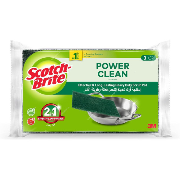 Scotch-Brite Heavy Duty Classic Scouring Pad, Green, 3 Pcs/Pack