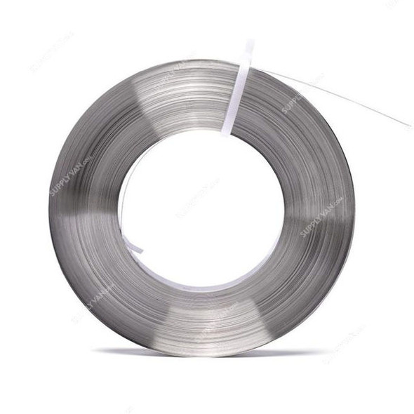 Strapping Roll, SS304 Stainless Steel, 0.7MM Thk, 12.7MM Width x 30 Mtrs Length, Silver
