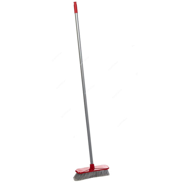 Royalford Floor Broom, RF8831, One Click, Plastic/Iron, 148CM Height, Red