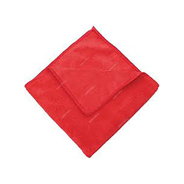 Multi-Purpose Microfiber Towel, KT10R, 40CM Width x 40CM Length, Red, 12 Pcs/Pack