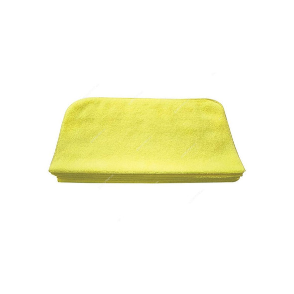 Microfiber Towel, KT10Y, 40CM Width x 40CM Length, Yellow, 12 Pcs/Pack
