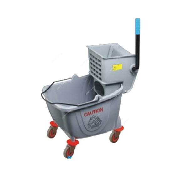 Mop Bucket With Deluxe Wringer, BT03A, Plastic, 32 Ltrs, Grey