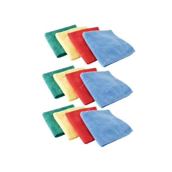 Multi-Purpose Microfiber Towel, KT10, 40CM Width x 40CM Length, Multicolor, 12 Pcs/Pack