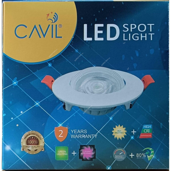 Cavil LED Spot Light, CPLEDR-5W-3CCT-UTH-300P, 5W, 3000K, Warm White, 300 Pcs/Pack