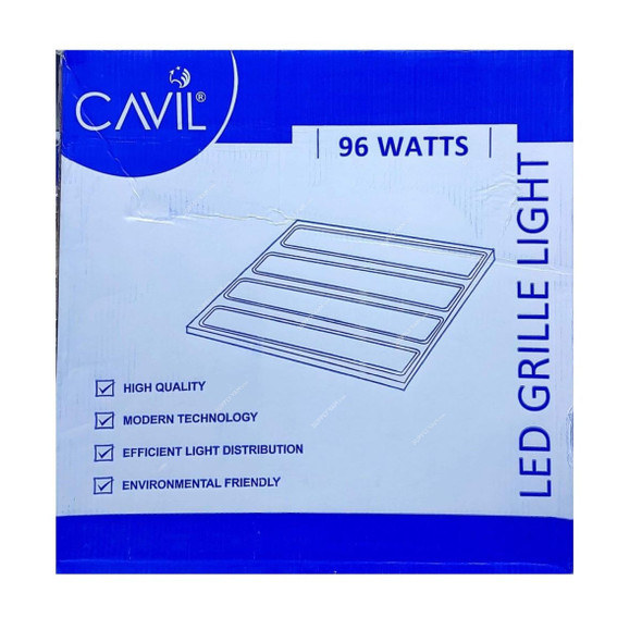 Cavil LED Grille Light, CPLED-G6060-1P-UTH, 96W, 6500K, Cool Daylight
