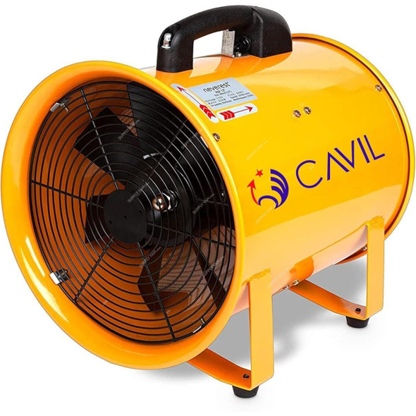 Cavil Portable Blower Exhaust Fan, CPAB-30-UTH, 550W, 3050 RPM, 12 Inch Dia, Yellow