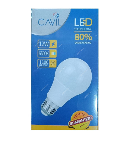 Cavil LED Bulb, CLEDB-F12W-UTH, 12W, A19, E27, 1100 LM, 6500K, Daylight, 10 Pcs/Pack