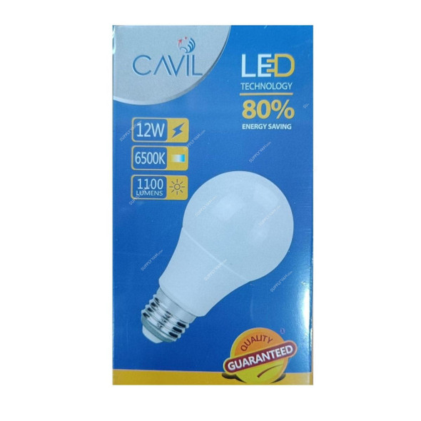 Cavil LED Bulb, CLEDB-F12W-UTH, 12W, A19, E27, 1100 LM, 6500K, Daylight, 100 Pcs/Pack