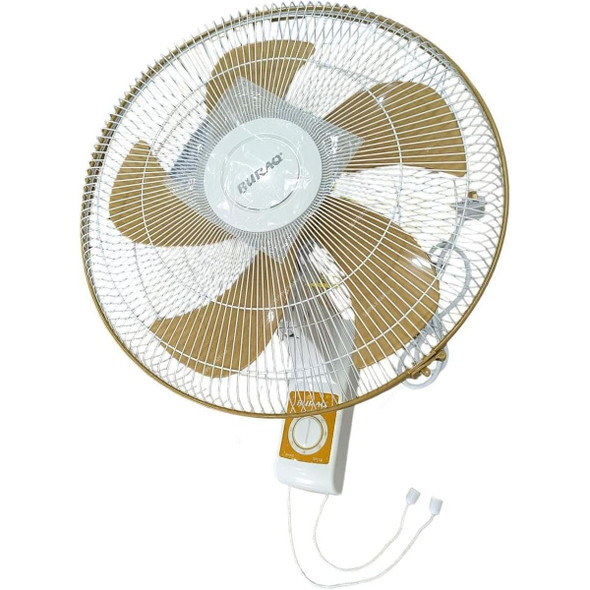 Wall Fan, BWF-D18, 65W, 18 Inch Blade Dia, White/Brown