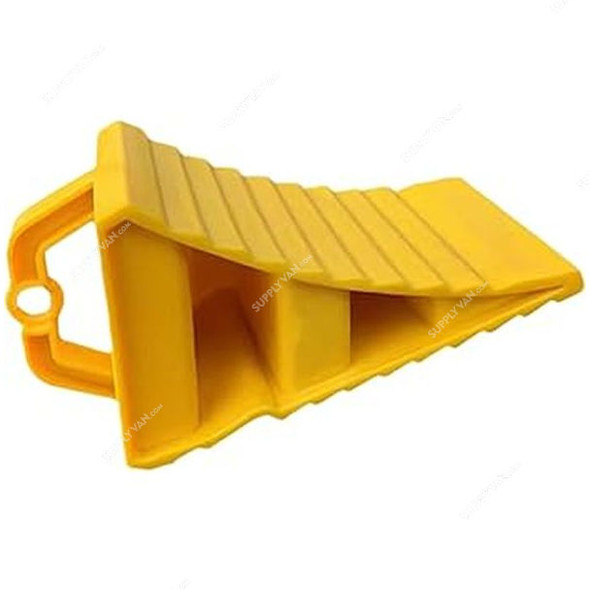 Wheel Chock, Plastic, S, 10CM Height x 10CM Width x 16CM Length, Yellow
