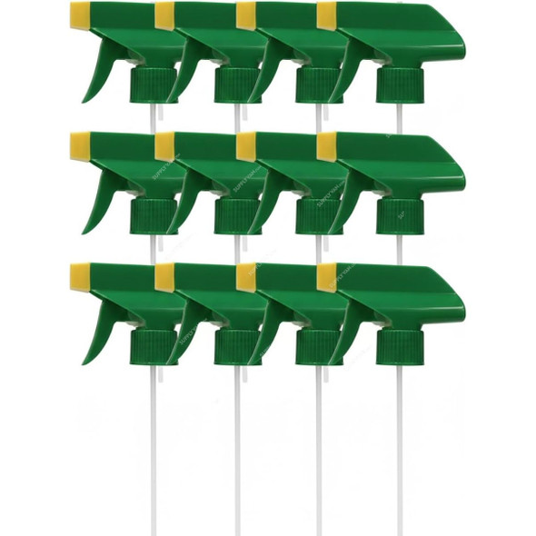 Swish Super Heavy Duty Professional Spray Bottle Trigger Head, Ts-28410, HDPE, Green, 12 Pcs/Pack
