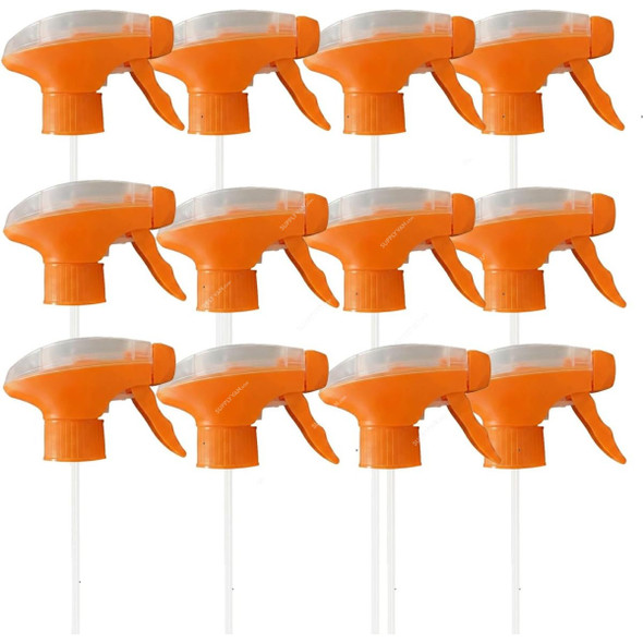 Swish Super Heavy Duty Professional Spray Bottle Trigger Head, Ts-28410, HDPE, Orange, 12 Pcs/Pack
