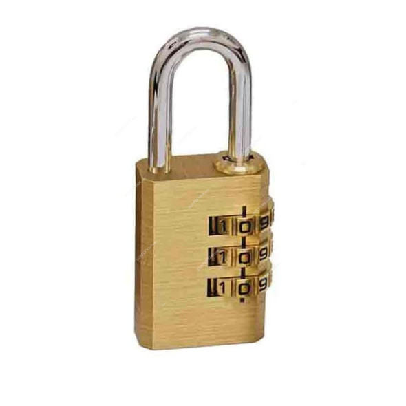 Dorfit Combination Padlock, DTPC30, Brass/Steel, 30MM